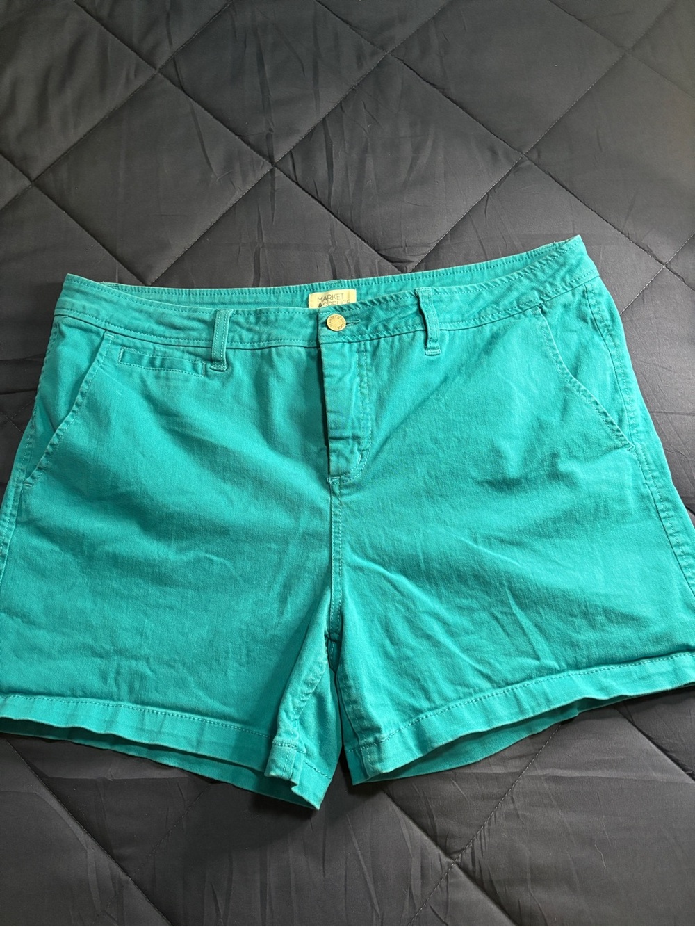 Market & Spruce Teal Cotton Shorts Size 16 EUC